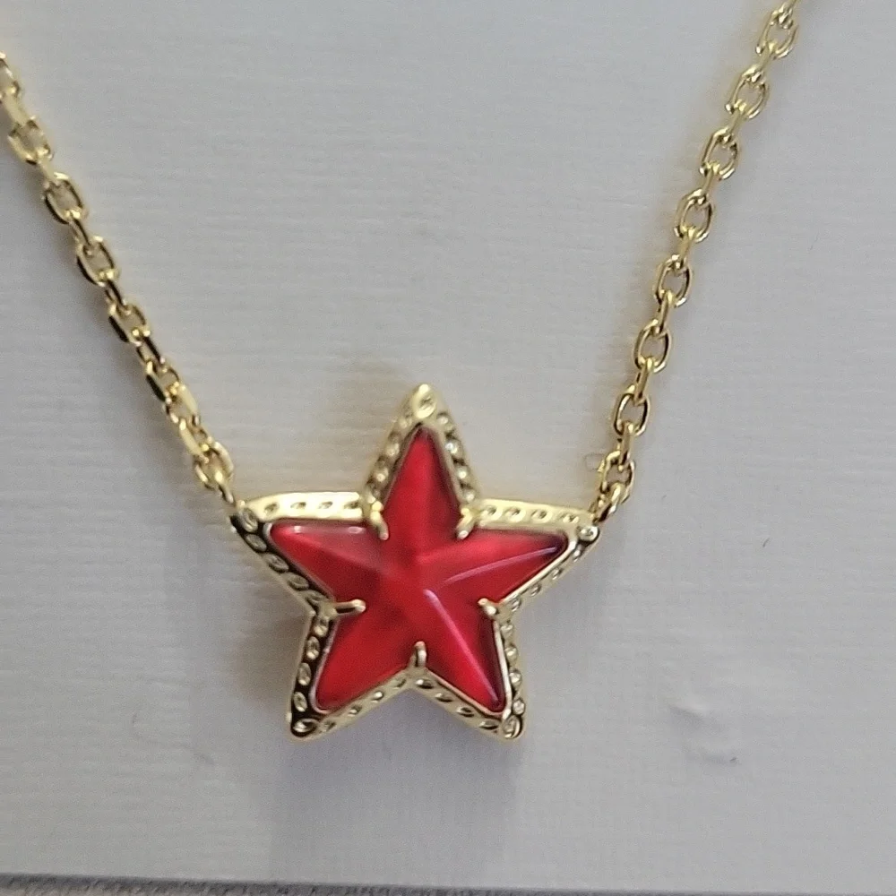 Kendra Scott Gold Necklace with Red Star Pendant - Picture 6 of 6